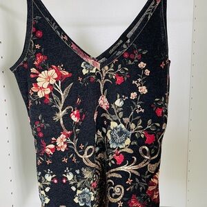 Roberto Cavalli Black Floral Pattern Top